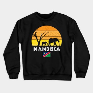 Namibia Elephant Safari Sunset Crewneck Sweatshirt